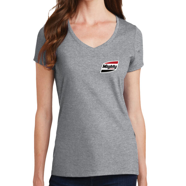 Printed Mighty Auto Parts - Ladies Fan Favorite V Neck Tee Thumbnail