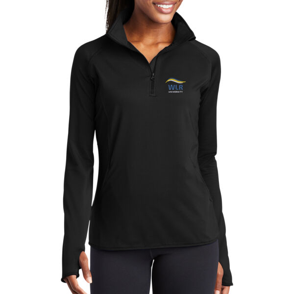 WLR University Embroidered - Ladies Sport Wick ® Stretch 1/4 Zip Pullover Thumbnail